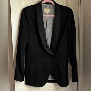 Band Of Outsiders Black Shawl Collar Tuxedo Blazer Virgin Wool Size 3. NWOT